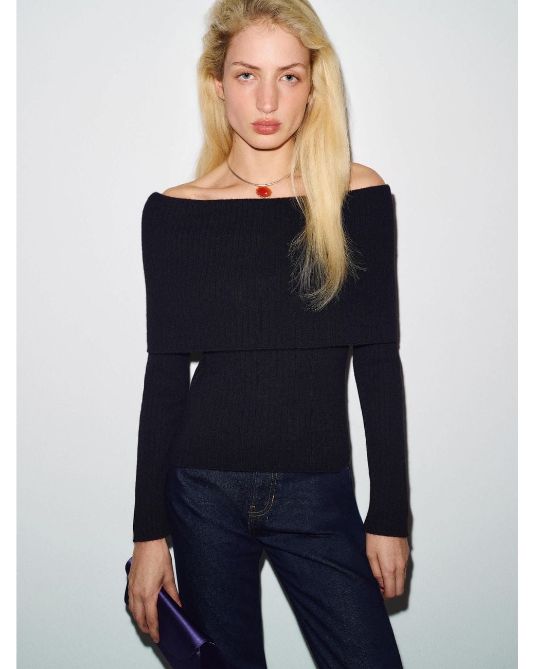 Reformation Blue Nina Cashmere Sweater