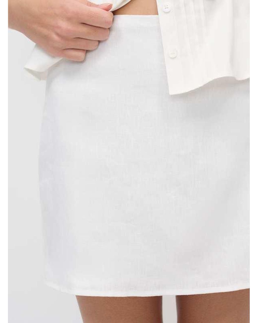 Reformation Natural Veranda Linen Skirt 8