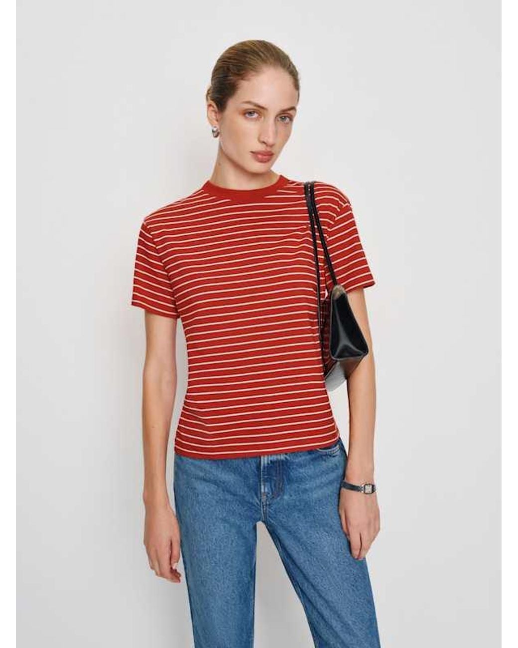 Reformation Blue Rowan Crew T-Shirt