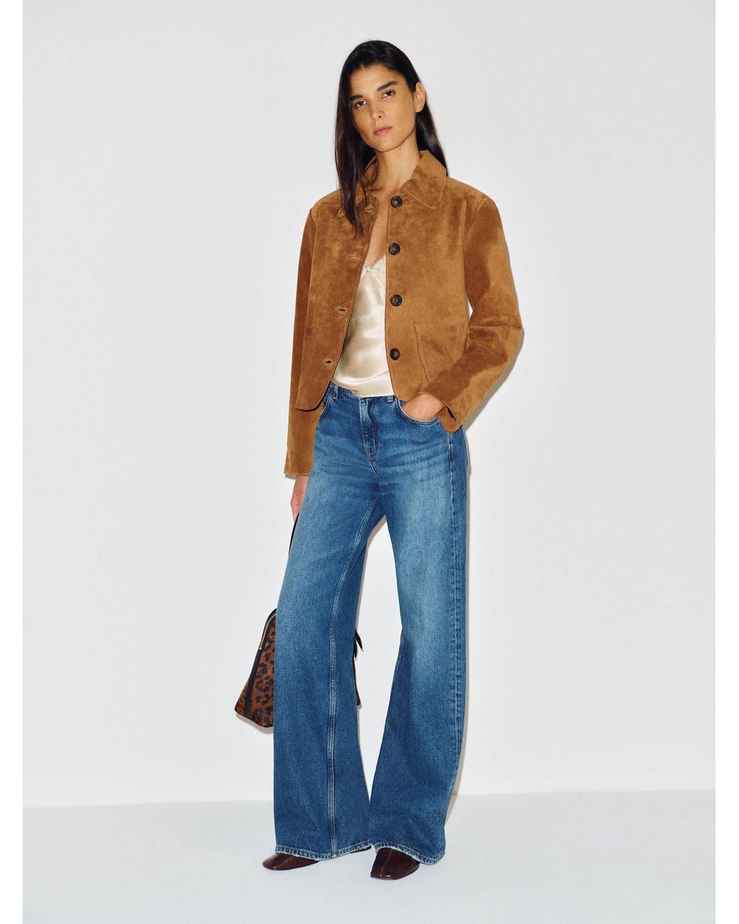 Reformation Blue Veda Eliana Suede Jacket