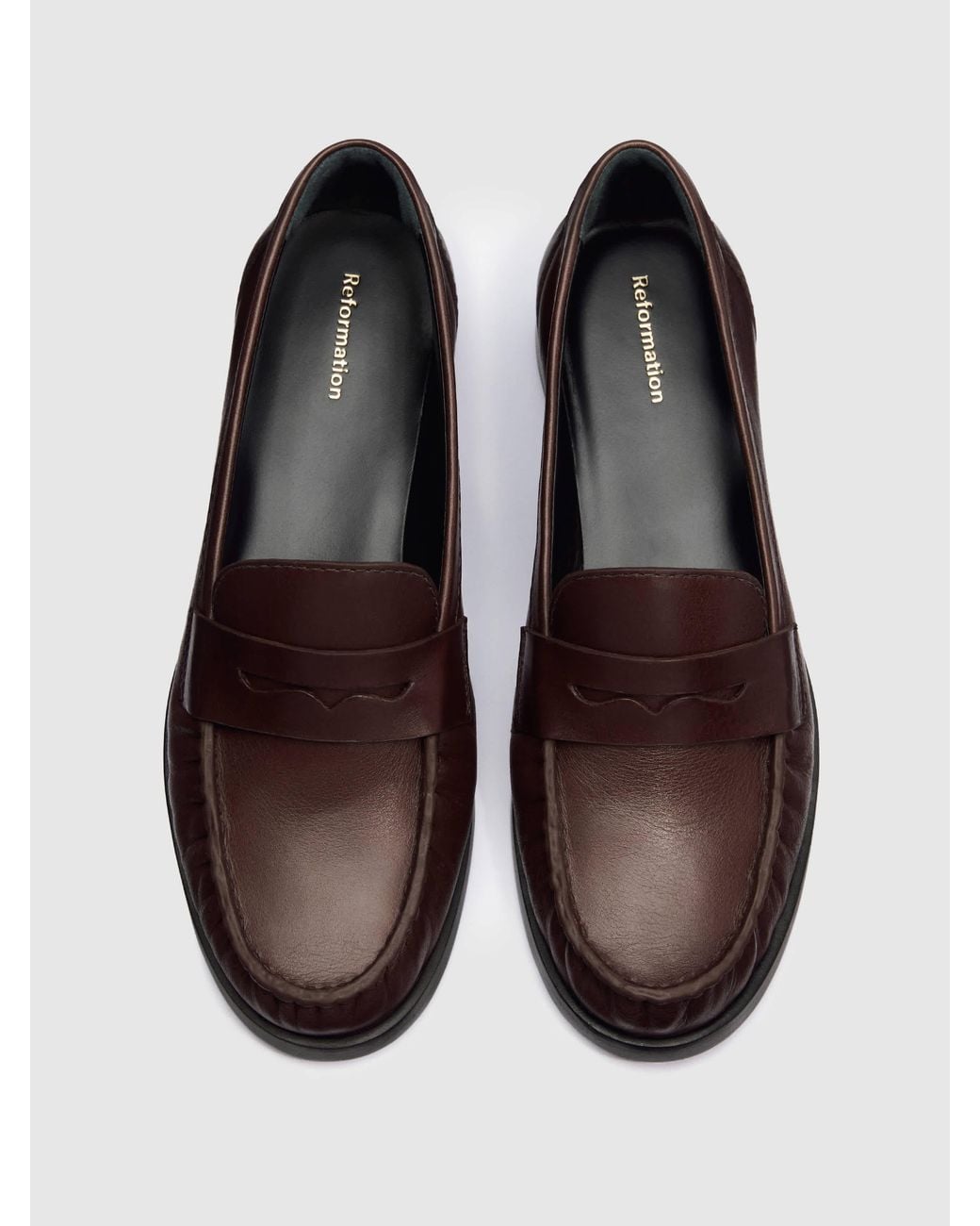 Reformation Brown Ani Ruched Loafer 5