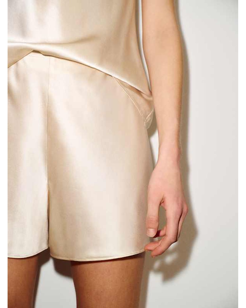 Reformation White Gale Silk Mid Rise Short
