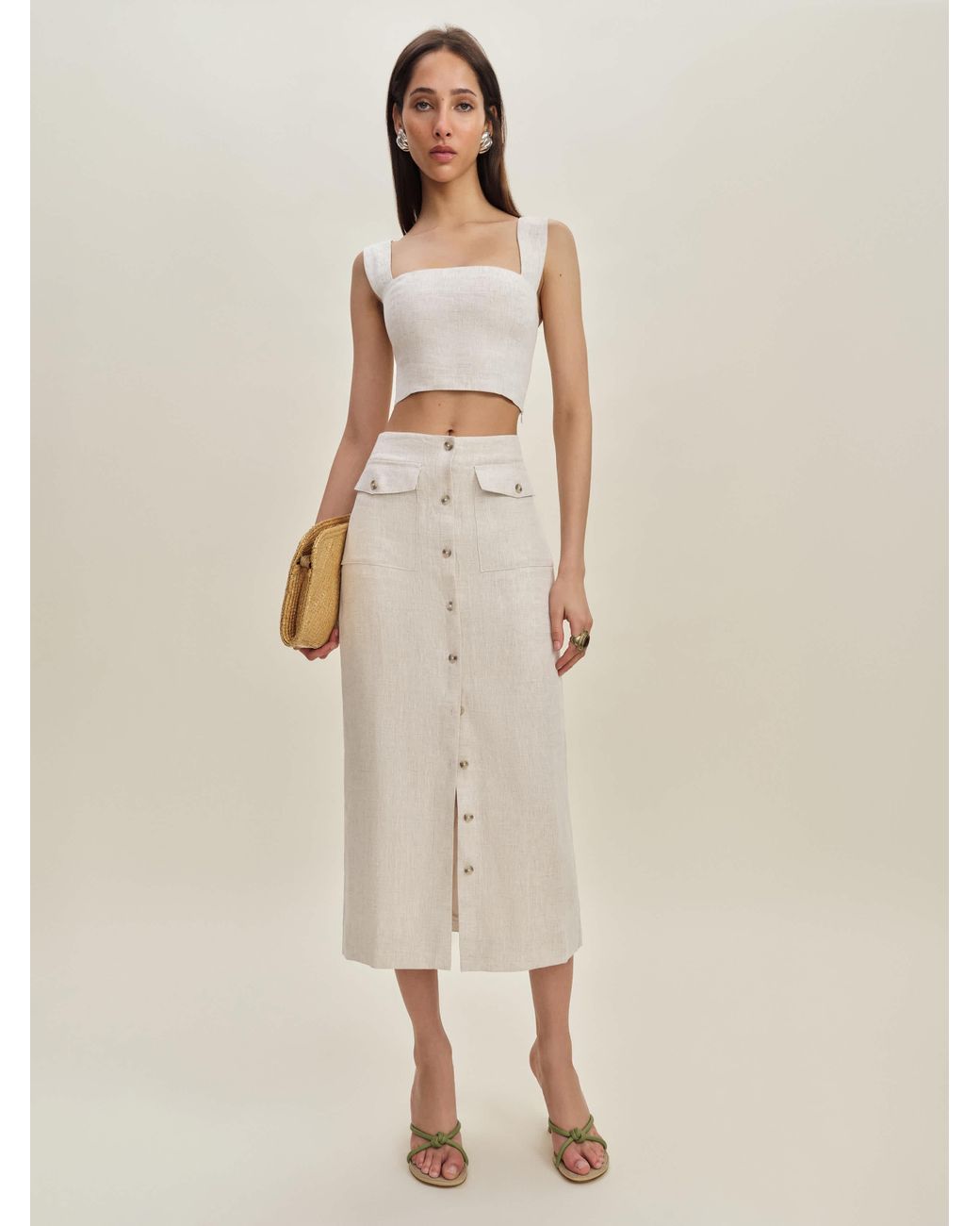 Reformation/Britt リネン スカート Britt Linen Skirt