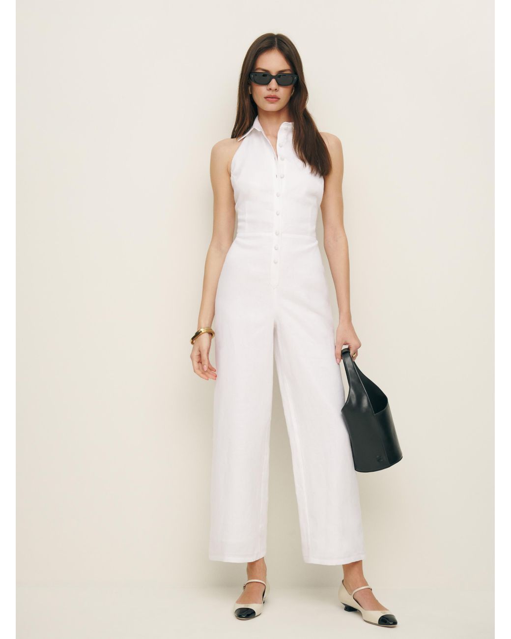 Reformation Ryan Linen Jumpsuit in Natural Lyst UK