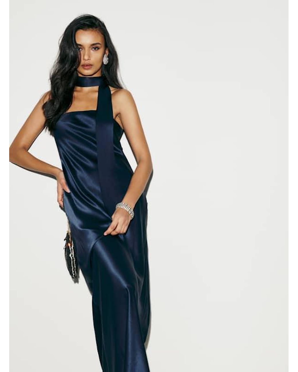 Reformation Oren Silk Dress in Blue | Lyst