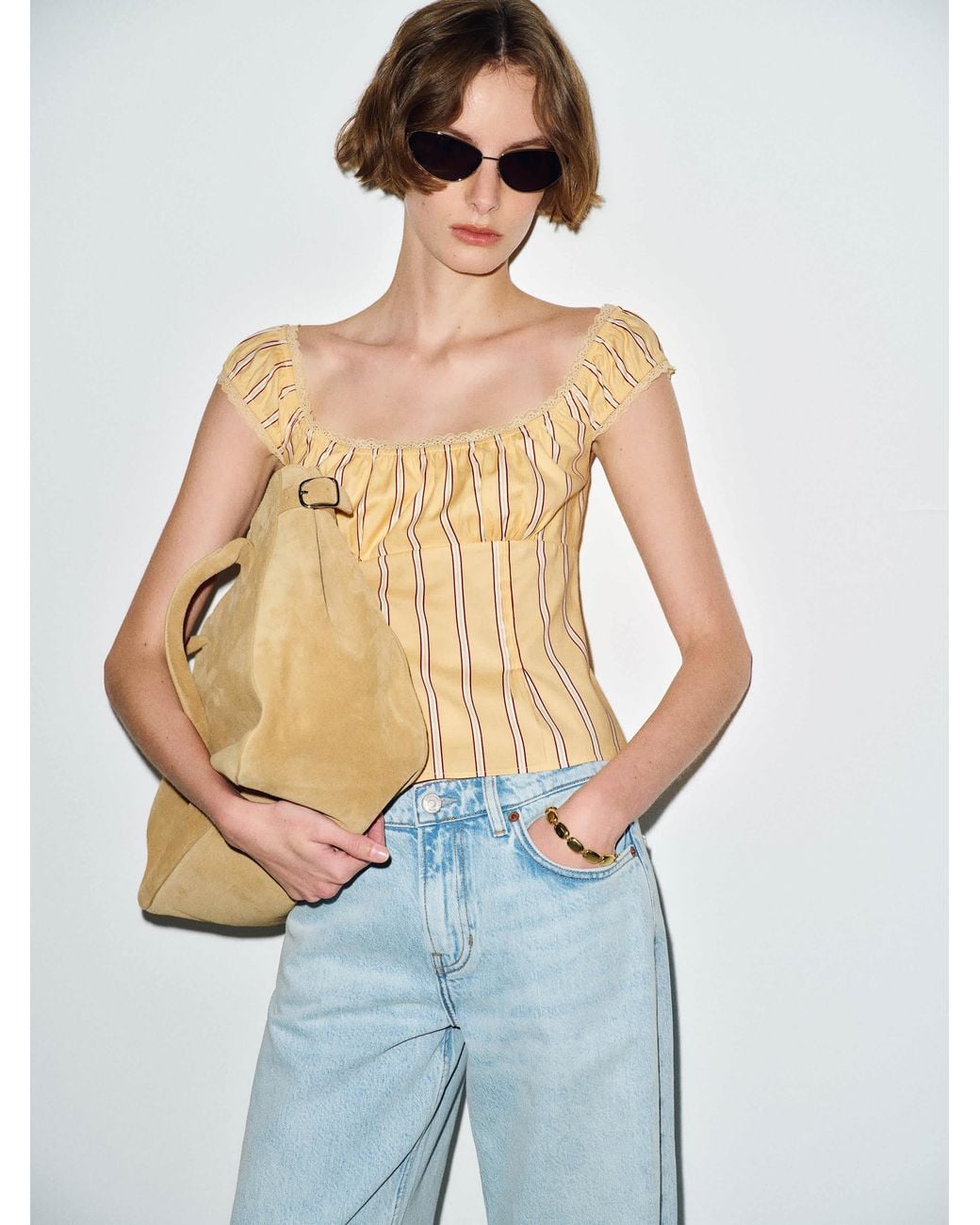 Reformation Blue Amouret Top Lace 2