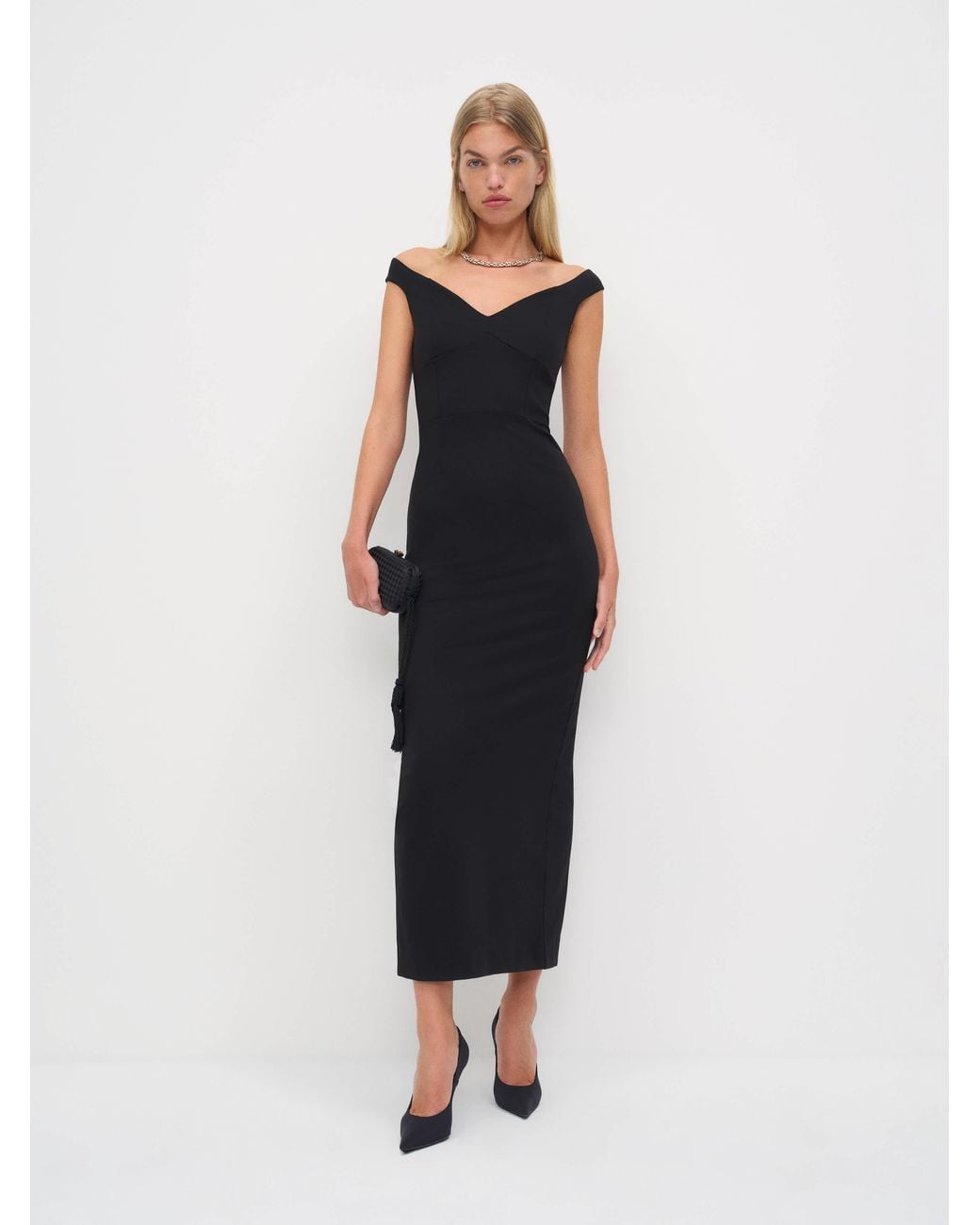 Reformation Blue Devon Knit Dress