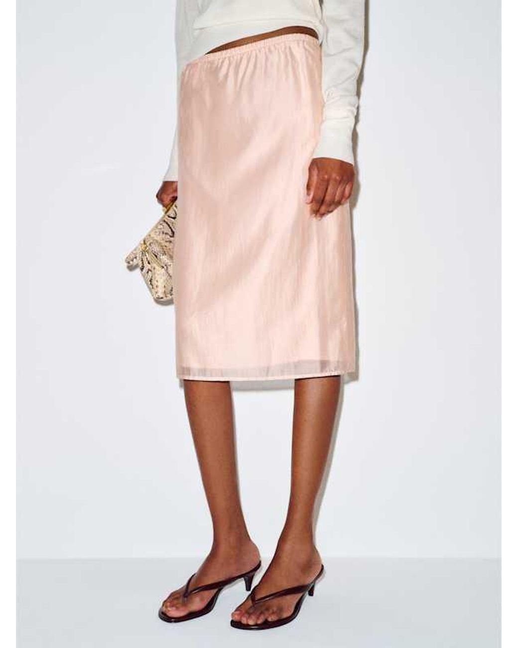 Reformation White Elana Skirt Light