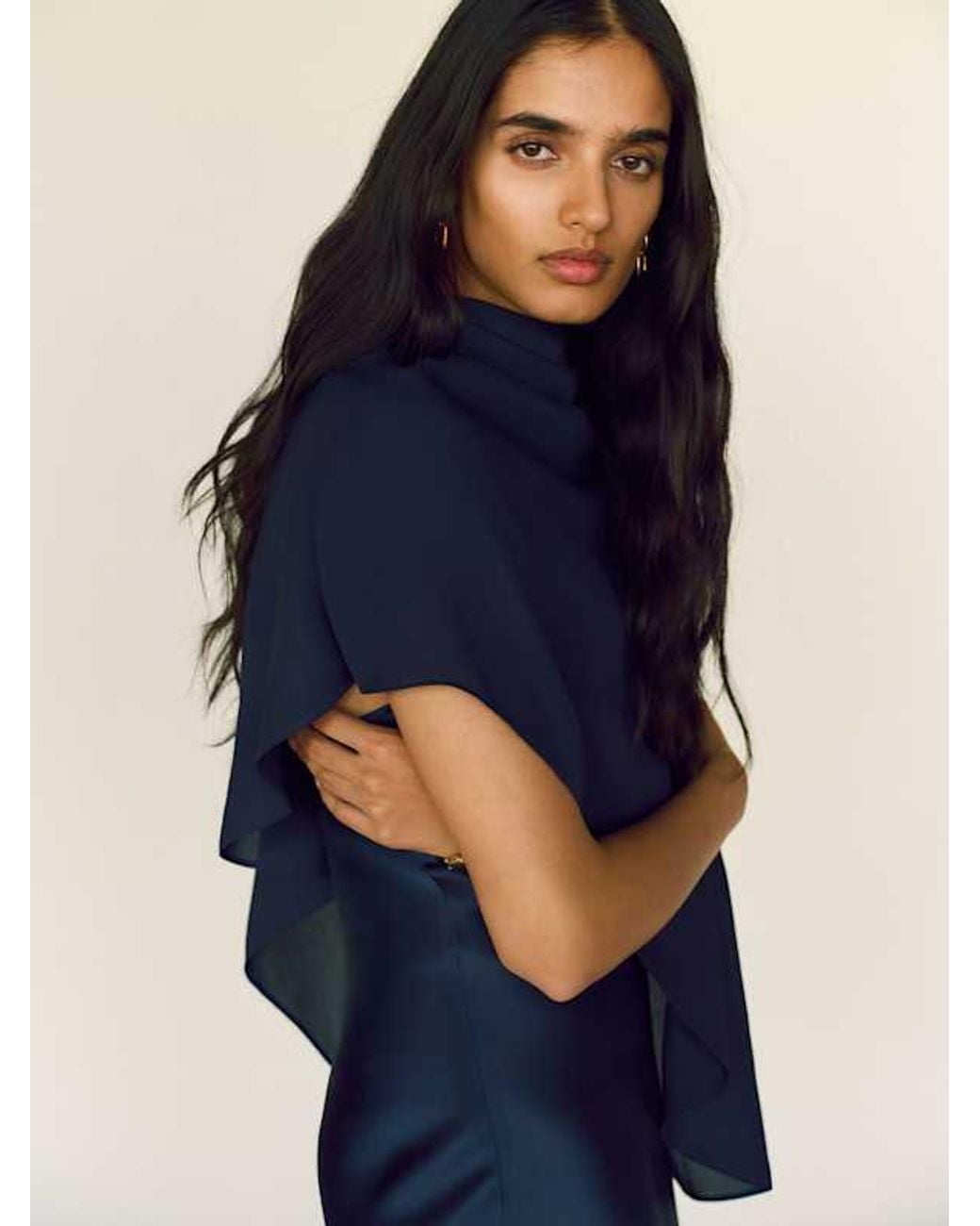Reformation Blue Lilibeth Silk Dress