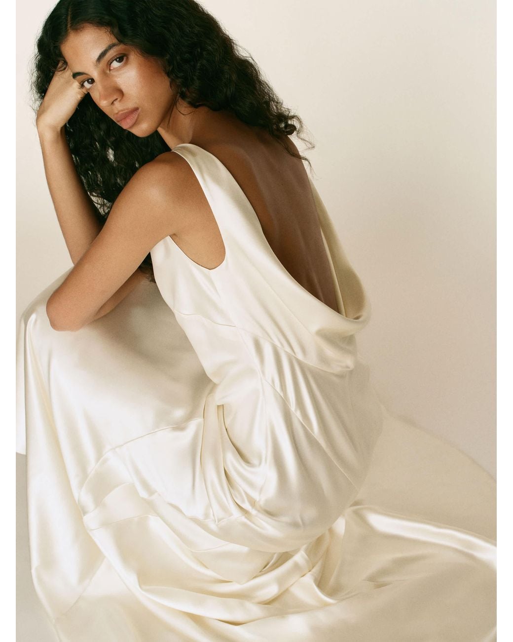 Reformation Natural Isabelle Silk Dress