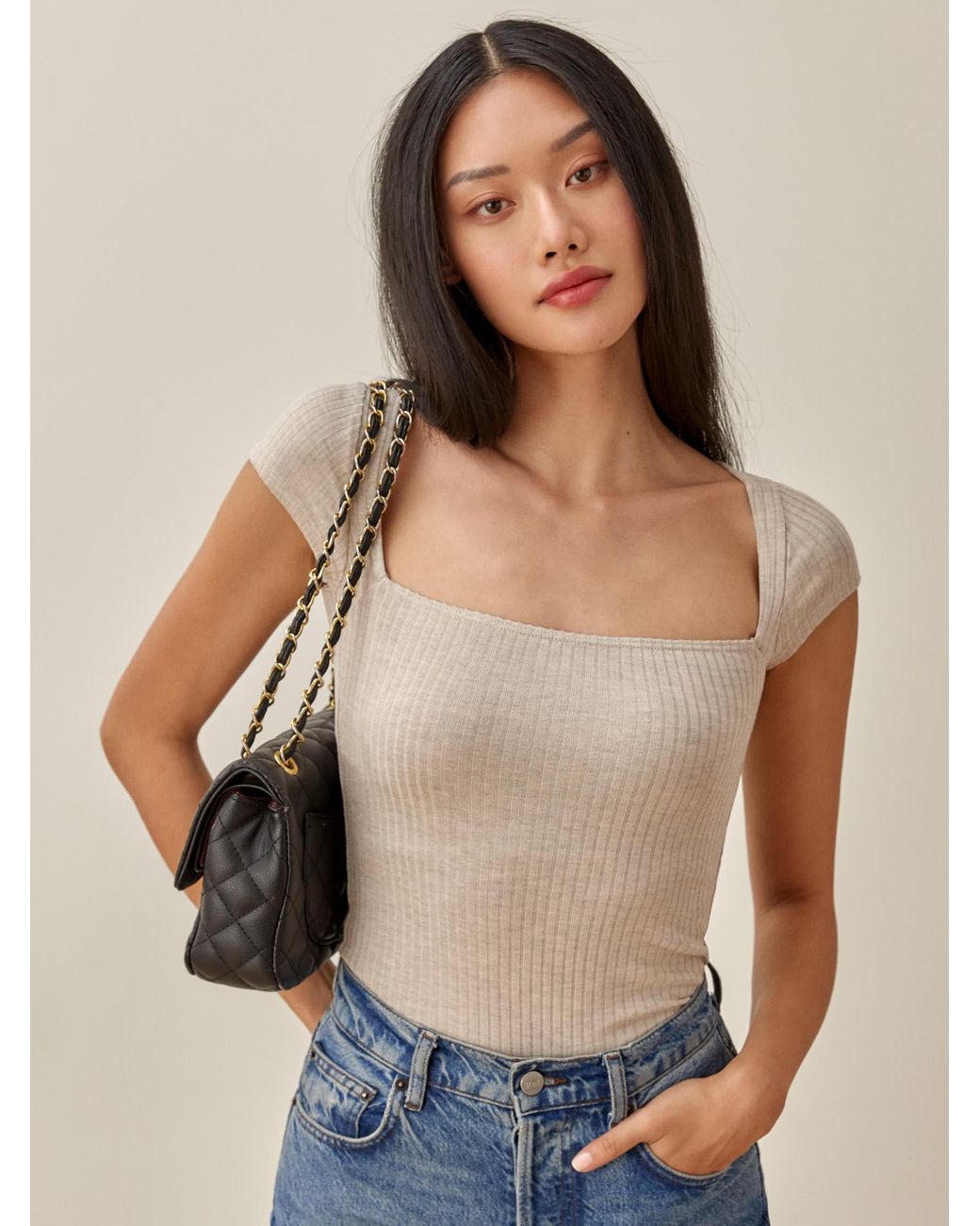 Reformation Bardot Knit Top | Lyst