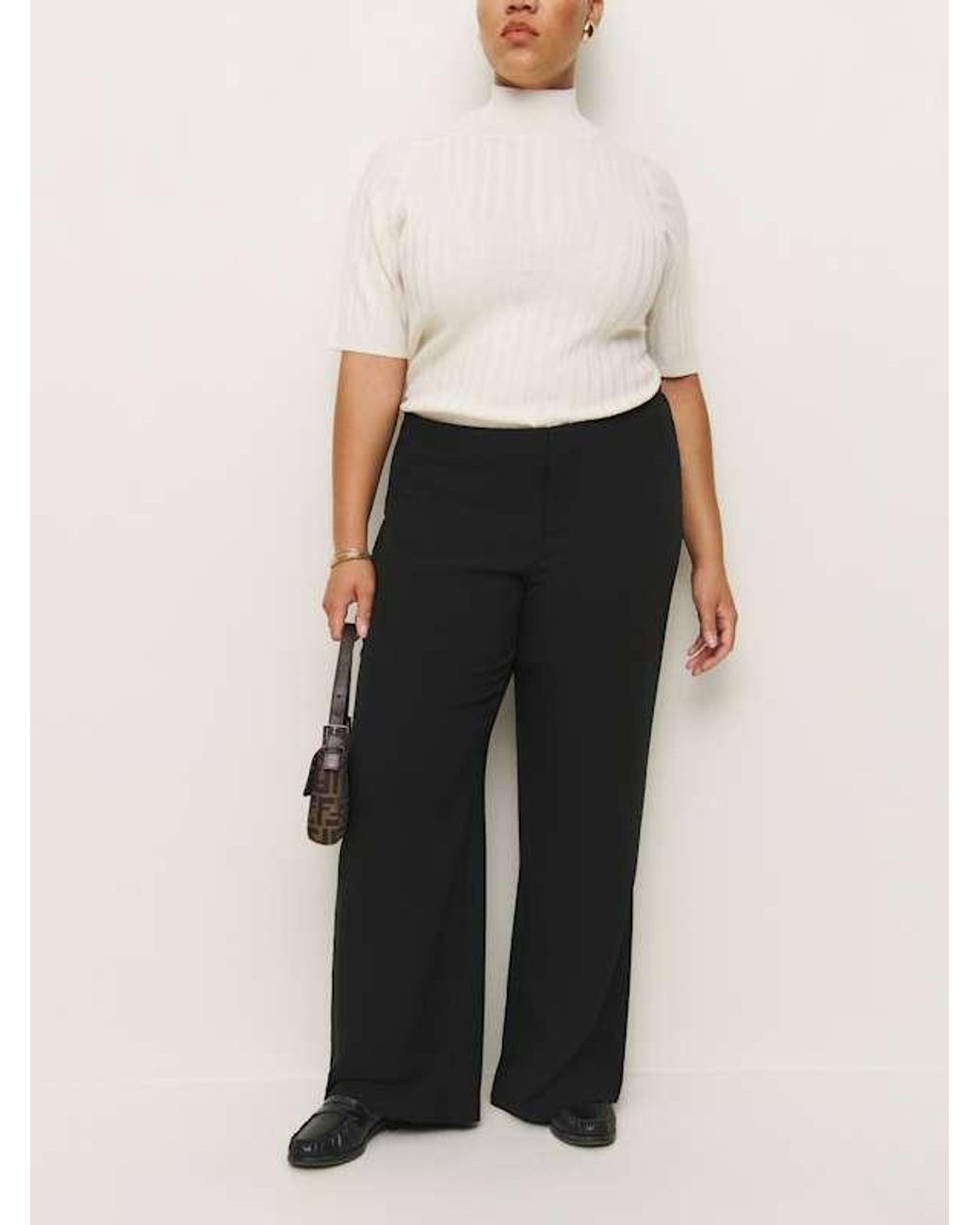 Reformation White Vida Low Rise Pant Es