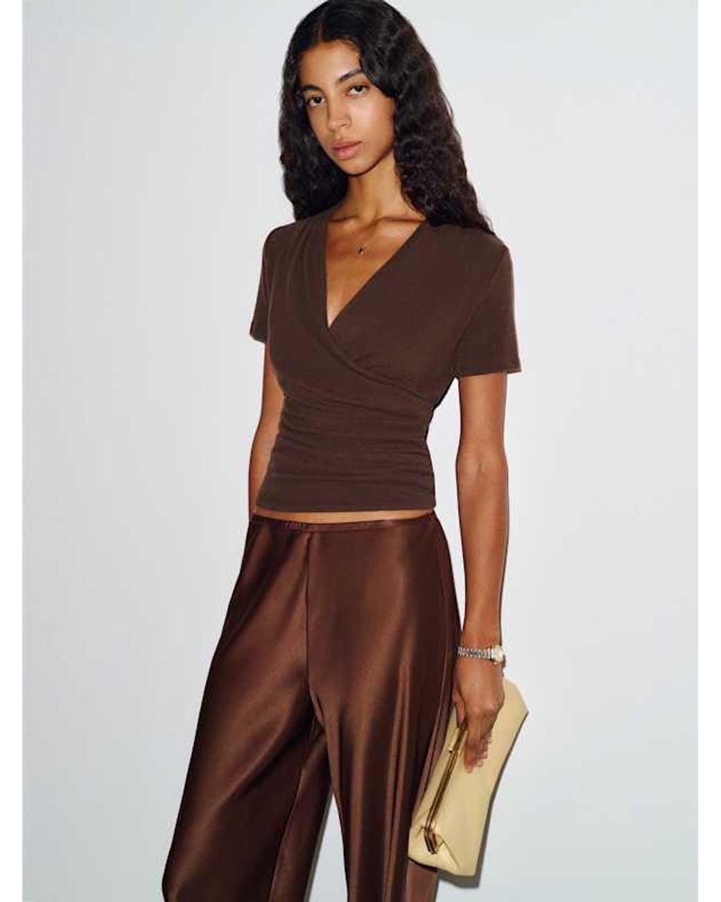 Reformation Brown Larah Knit Top