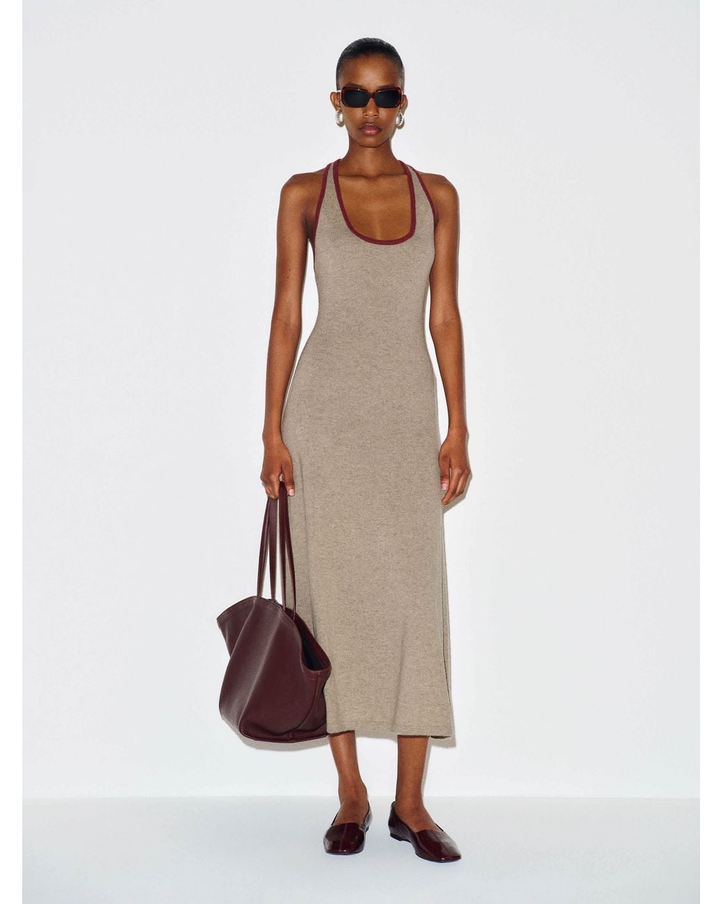 Reformation Natural Mia Cashmere Halter Dress