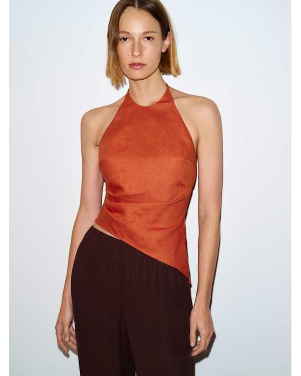 Reformation Red Reese Linen Top 8