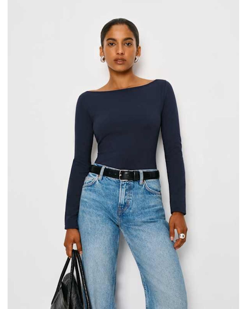 Reformation Blue Wiley Knit Top