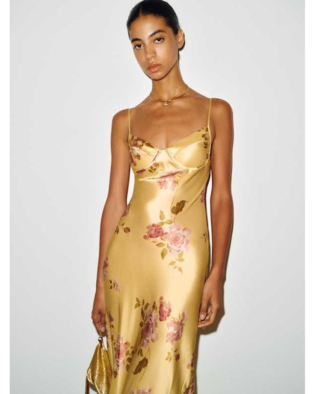Reformation Metallic Neva Silk Dress 0
