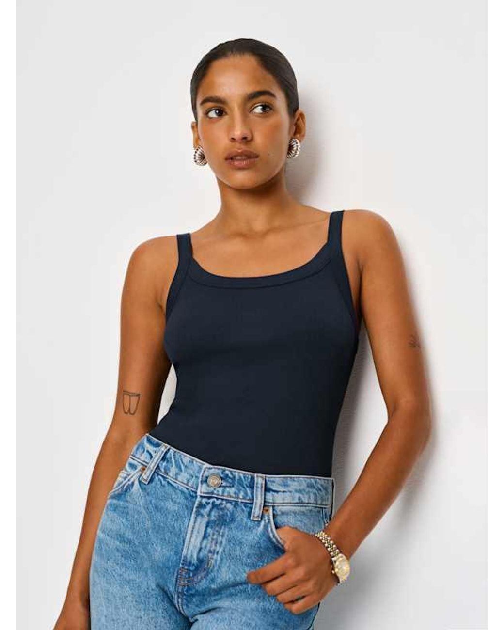 Reformation Blue Calie Tank Top