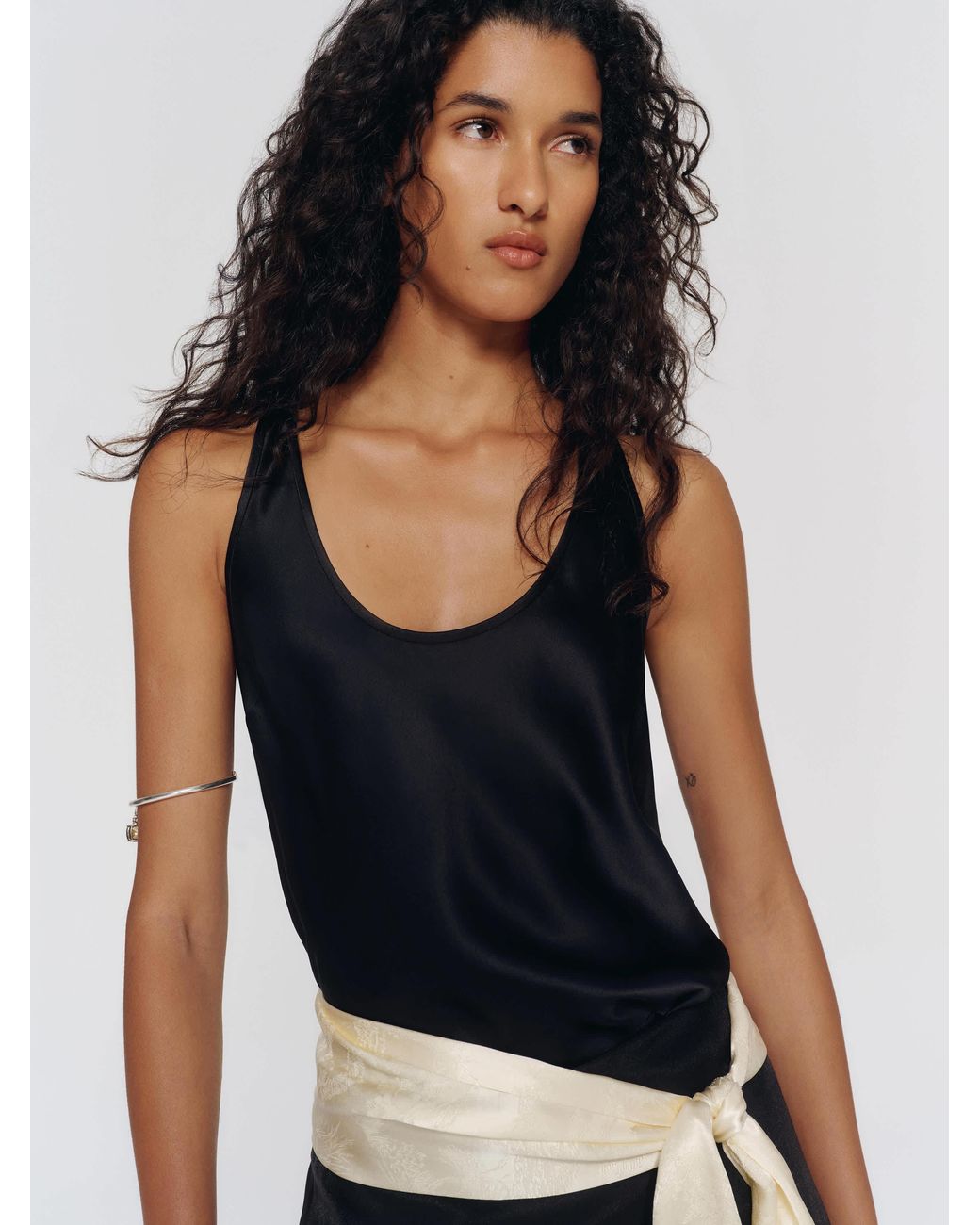 Reformation Green Veya Silk Top