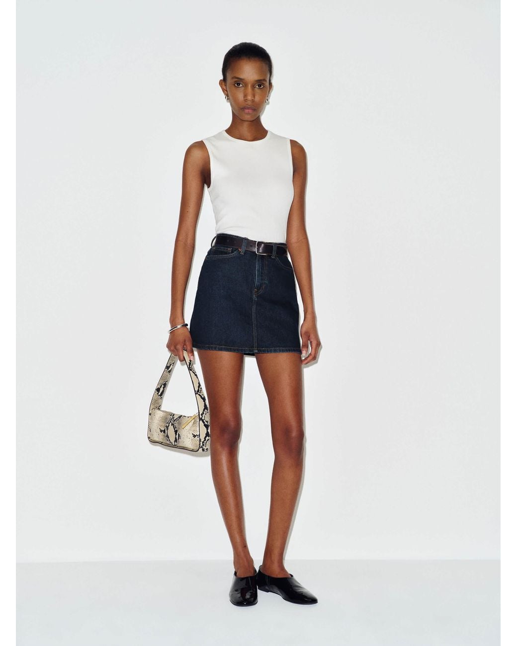 Reformation Blue Lydia High Rise Denim Mini Skirt