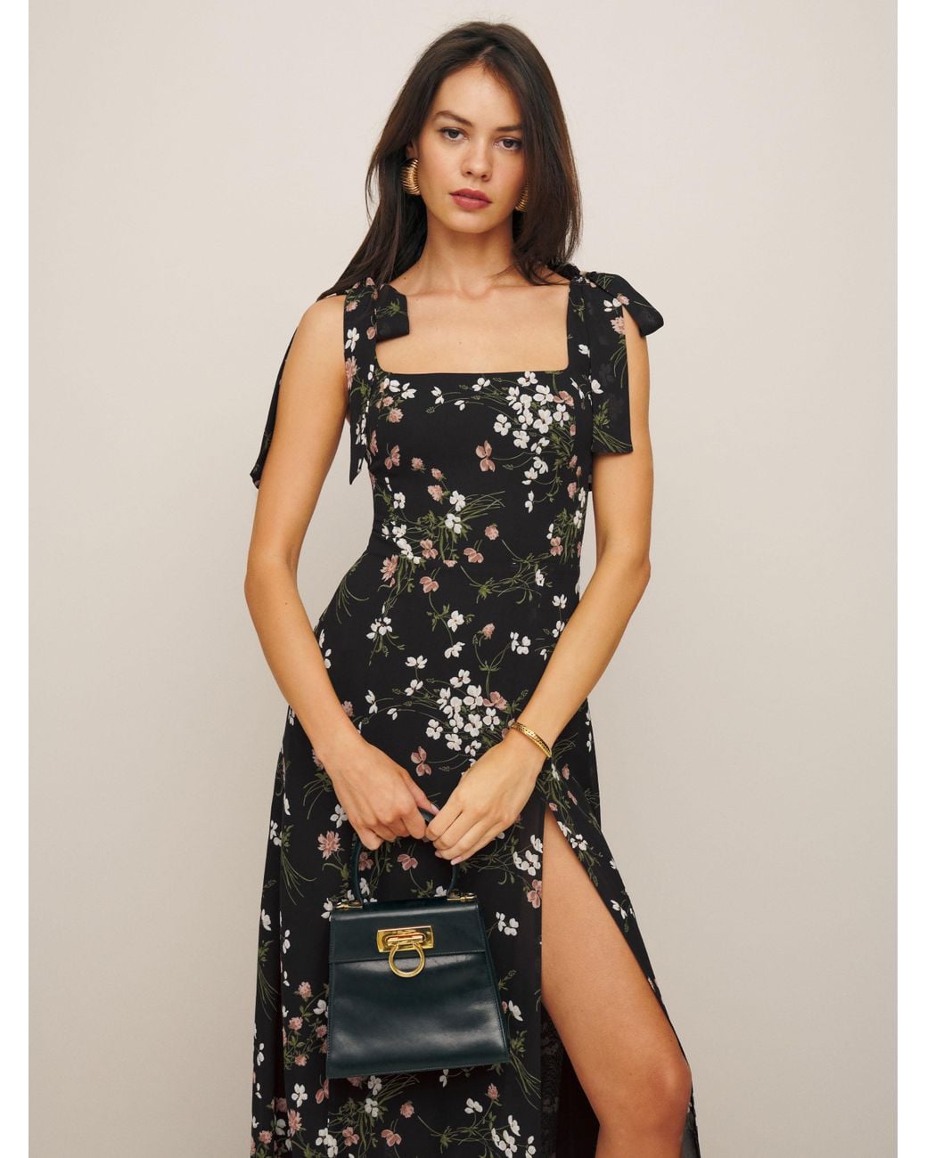 Reformation Twilight Dress in Black | Lyst