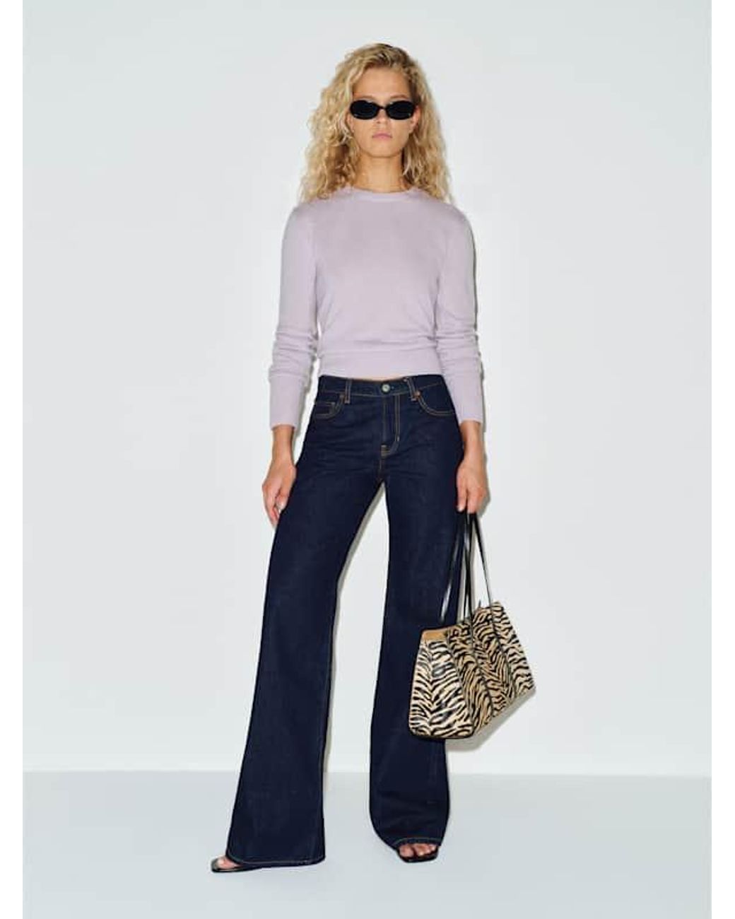 Reformation Purple Lian Cashmere Crew Sweater