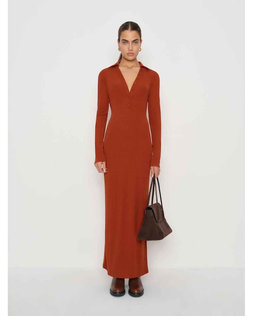 Reformation Red Aubrey Knit Dress