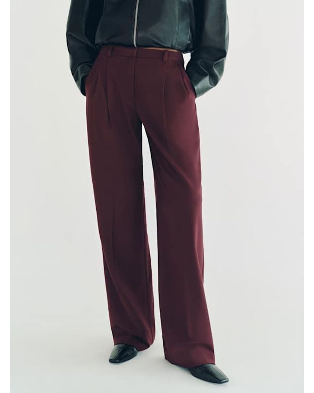 Reformation Blue Frances Low Rise Relaxed Pant Deep