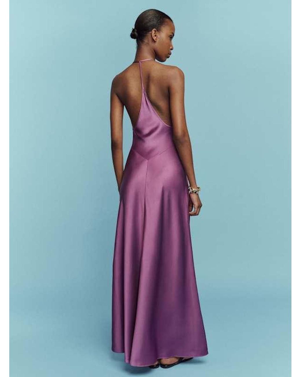 Reformation Blue Lara Silk Dress