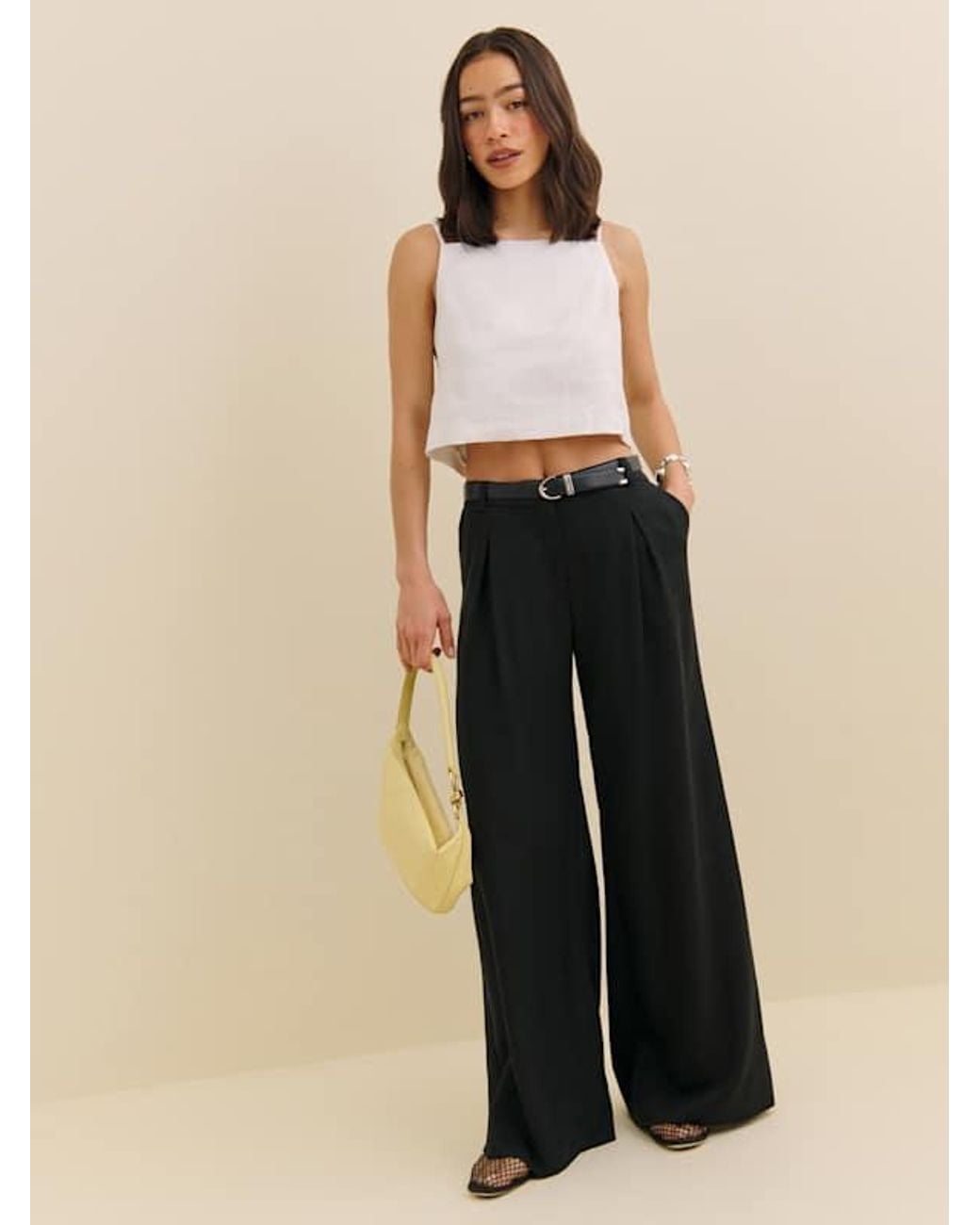 Reformation Natural Kerri Linen Top
