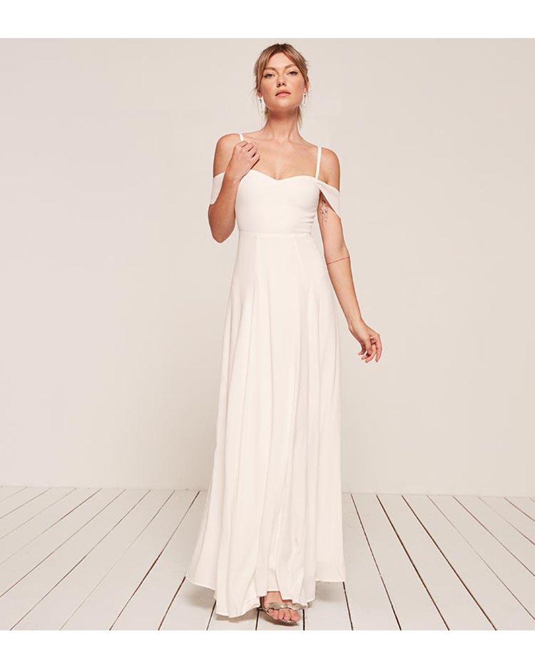 Reformation Poppy Dress in Natural | Lyst