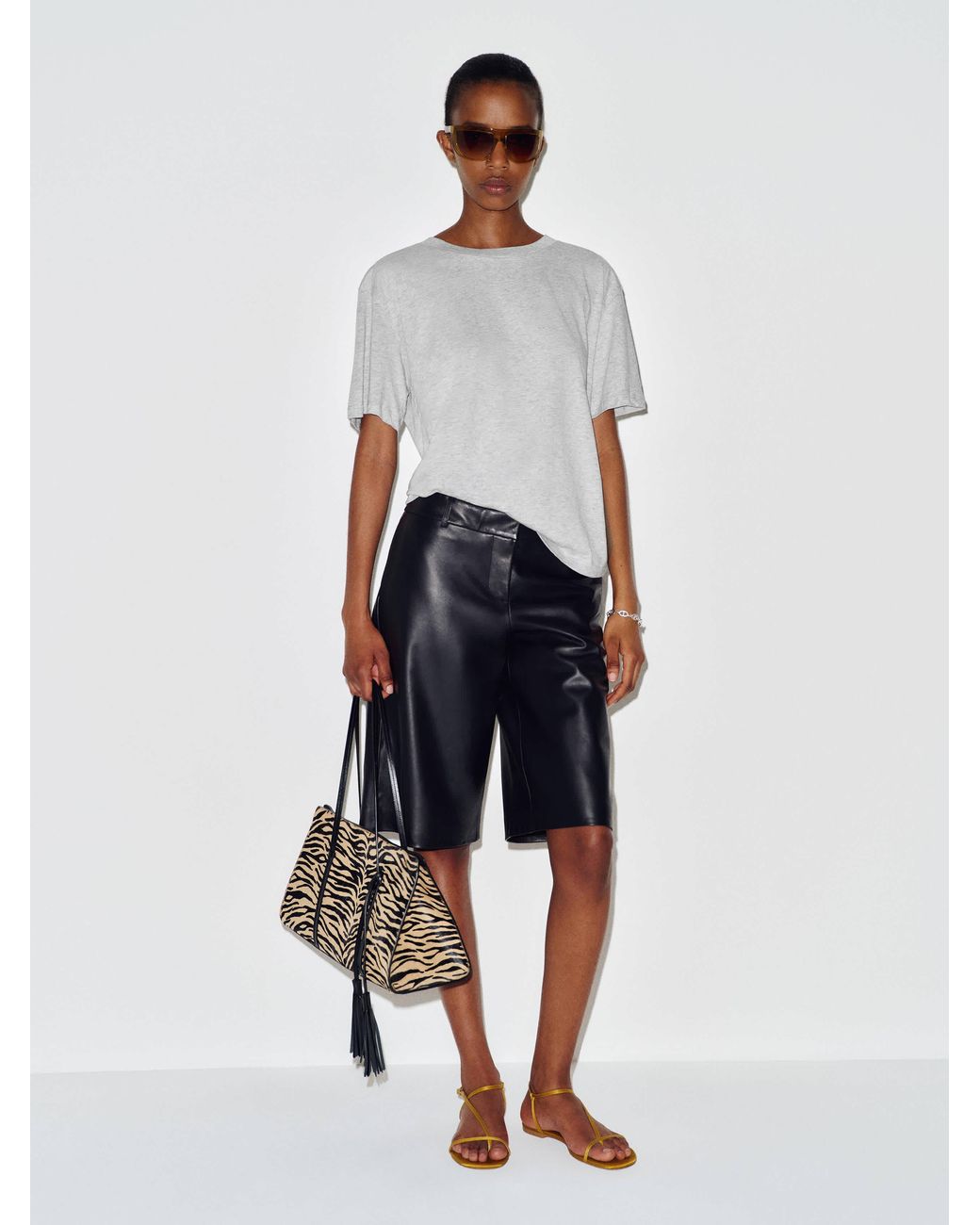 Reformation Gray Liam Oversized T-Shirt Heather