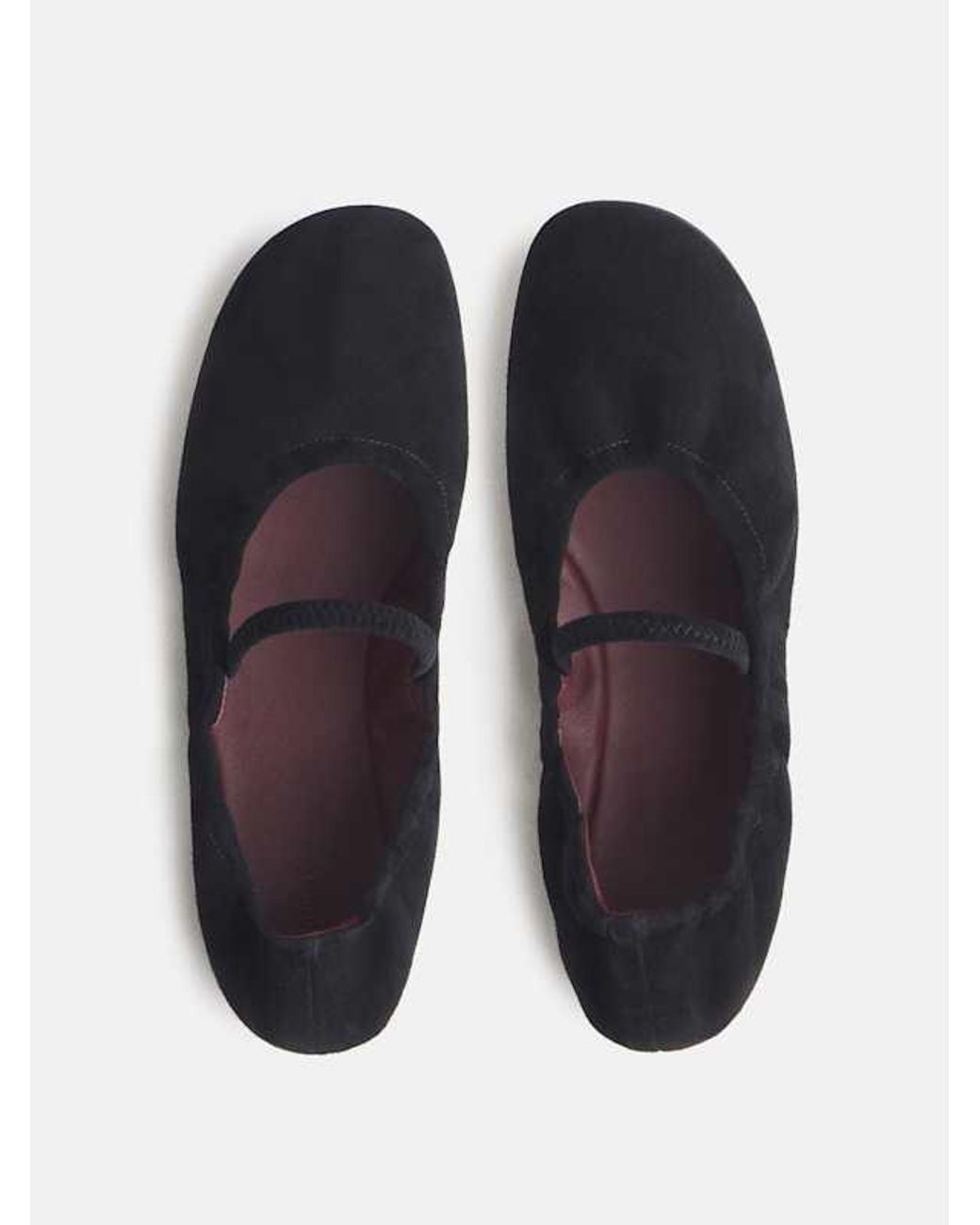Reformation Blue Buffy Ruched Ballet Flat Suede