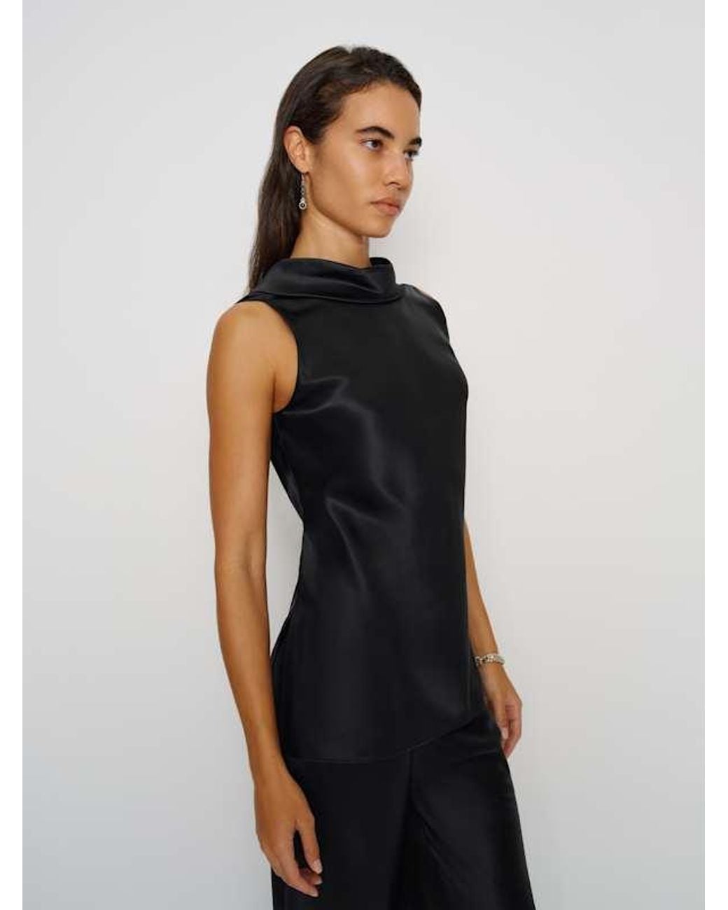 Reformation Black Angela Silk Two Piece
