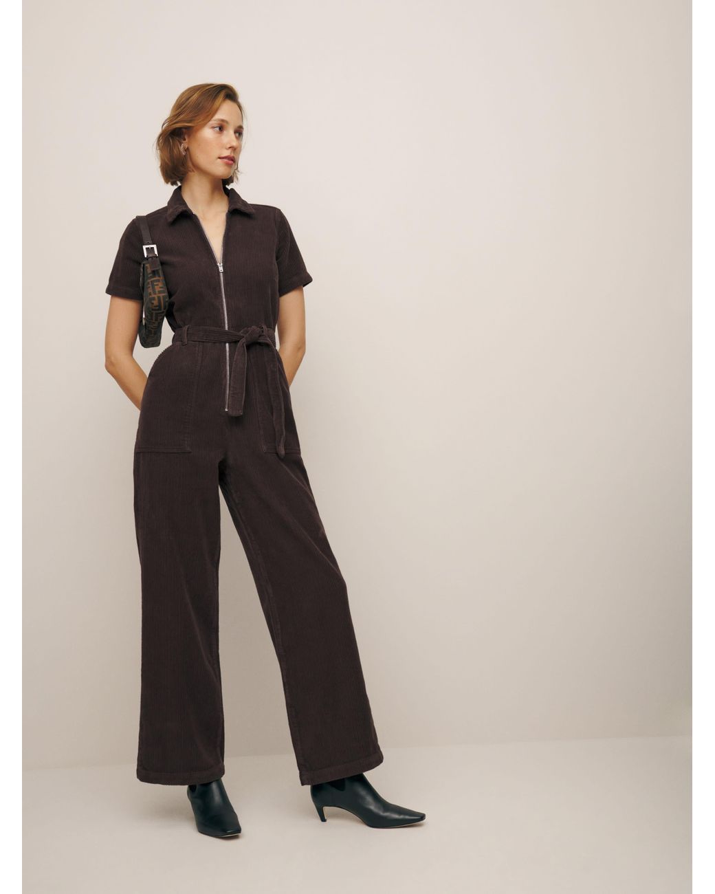 Reformation Cassidy Corduroy Jumpsuit in Natural Lyst UK