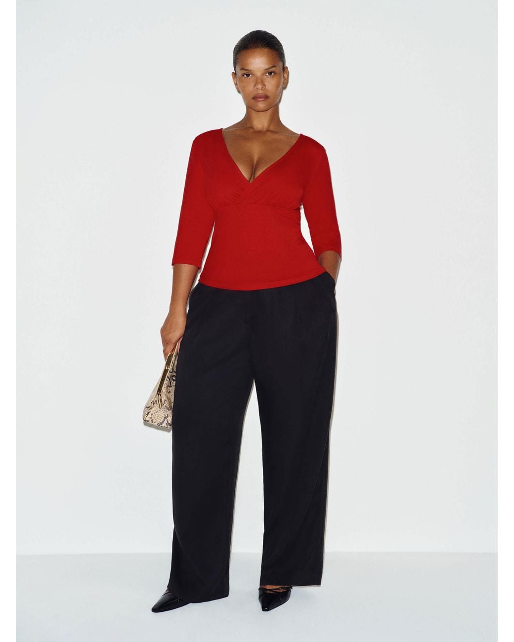 Reformation Red Aylani Knit Top Es