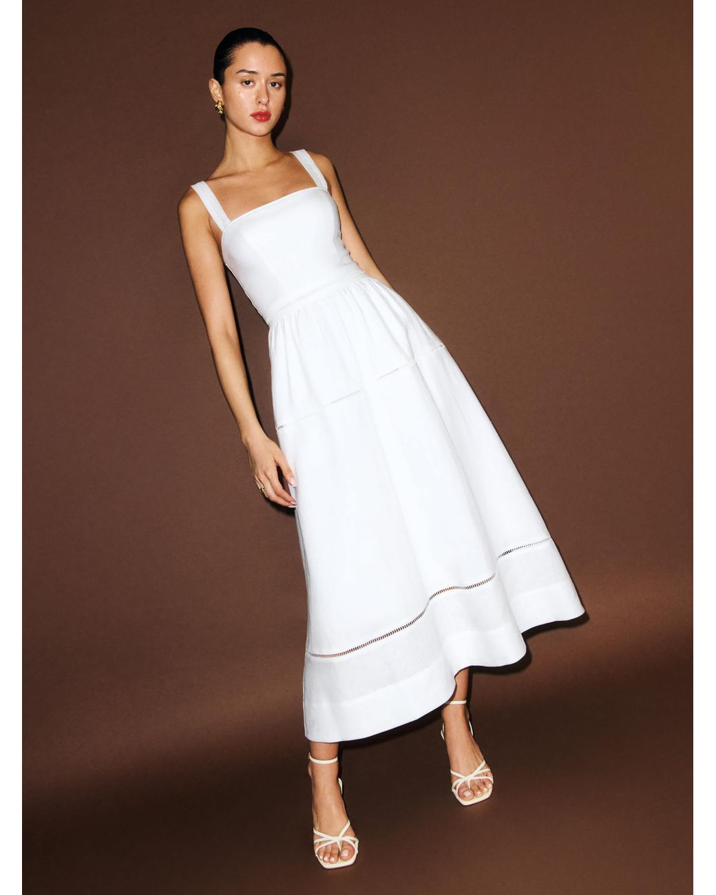 White Linen Formal Linen Dresses Reformation Everett Linen Dress