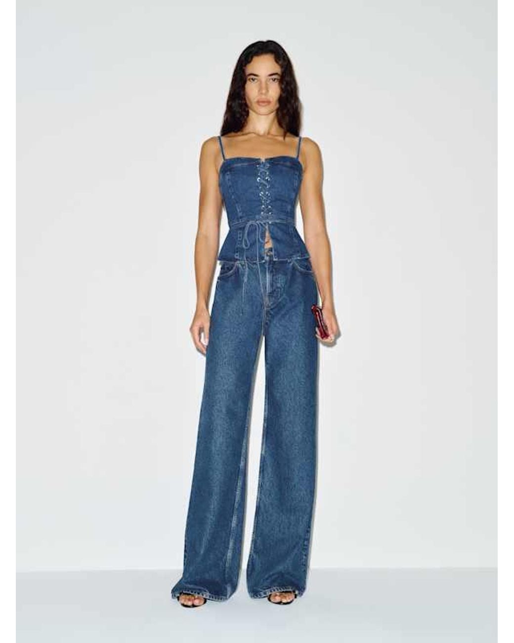 Reformation Blue Clayten Denim Top 0