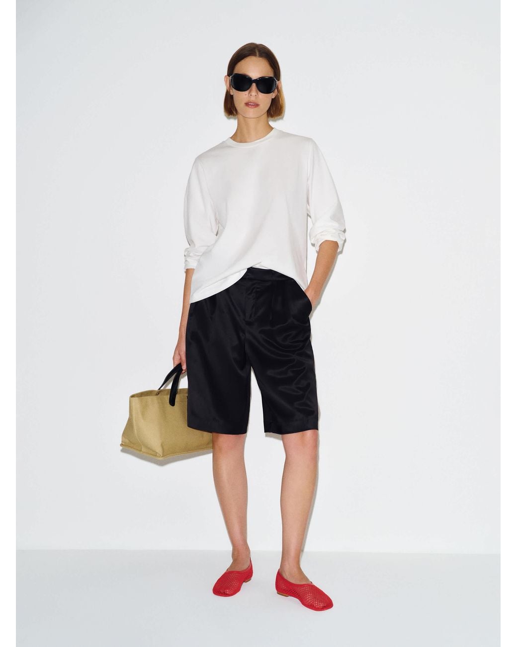 Reformation Natural Oversized Crew Neck Sweatshirt