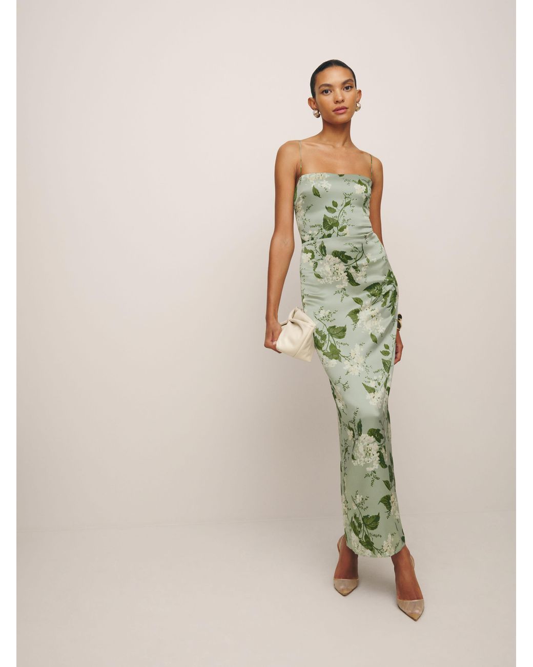 Reformation Frankie Sleeveless Silk Dress in Green | Lyst Reformation Frankie Sleeveless Silk Dress in Green | Lyst