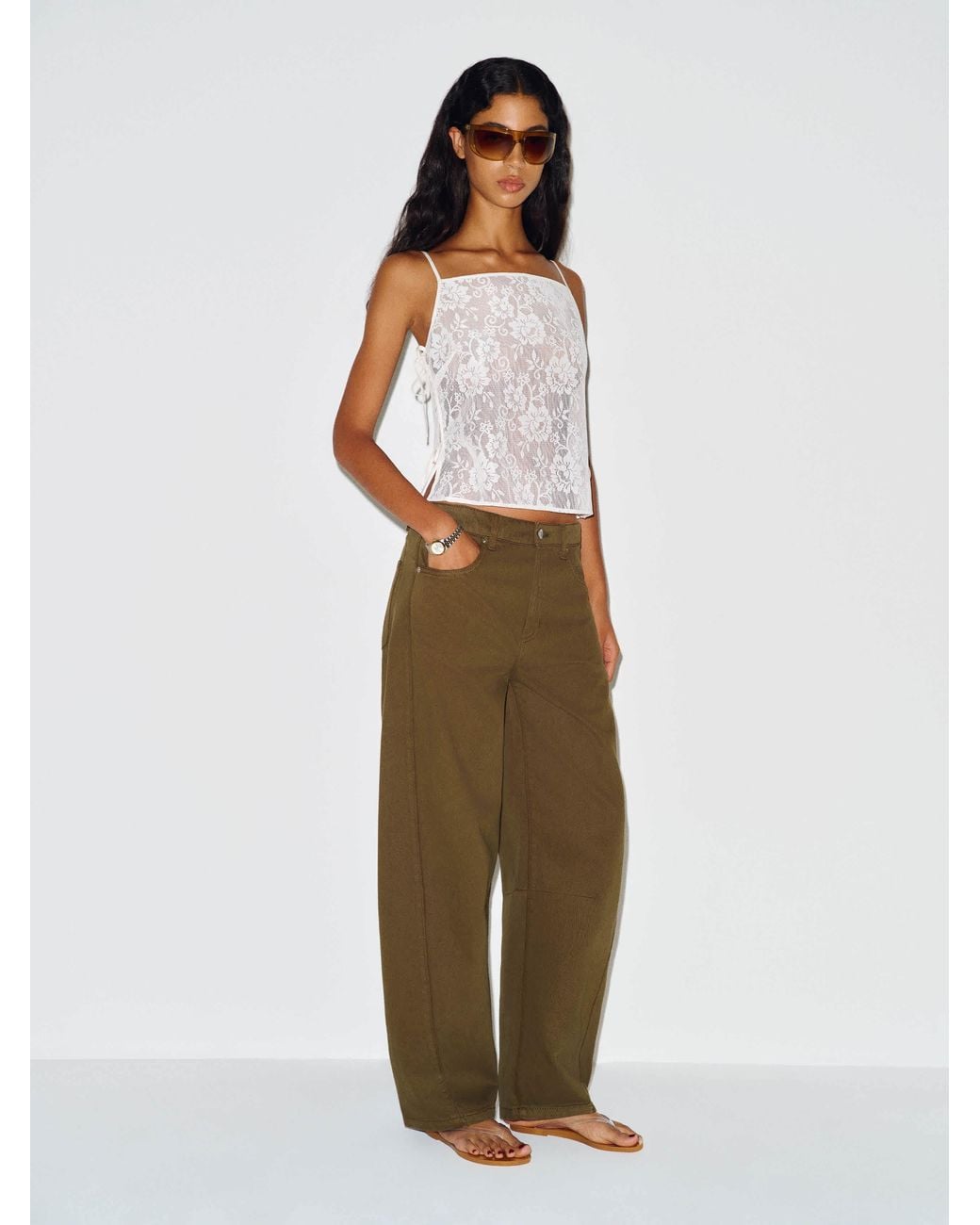 Reformation White Iman Top Lace