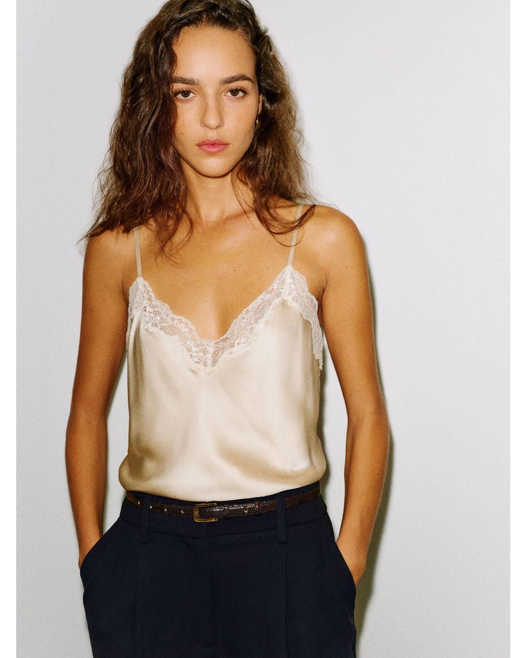 Reformation White Teddy Silk Top