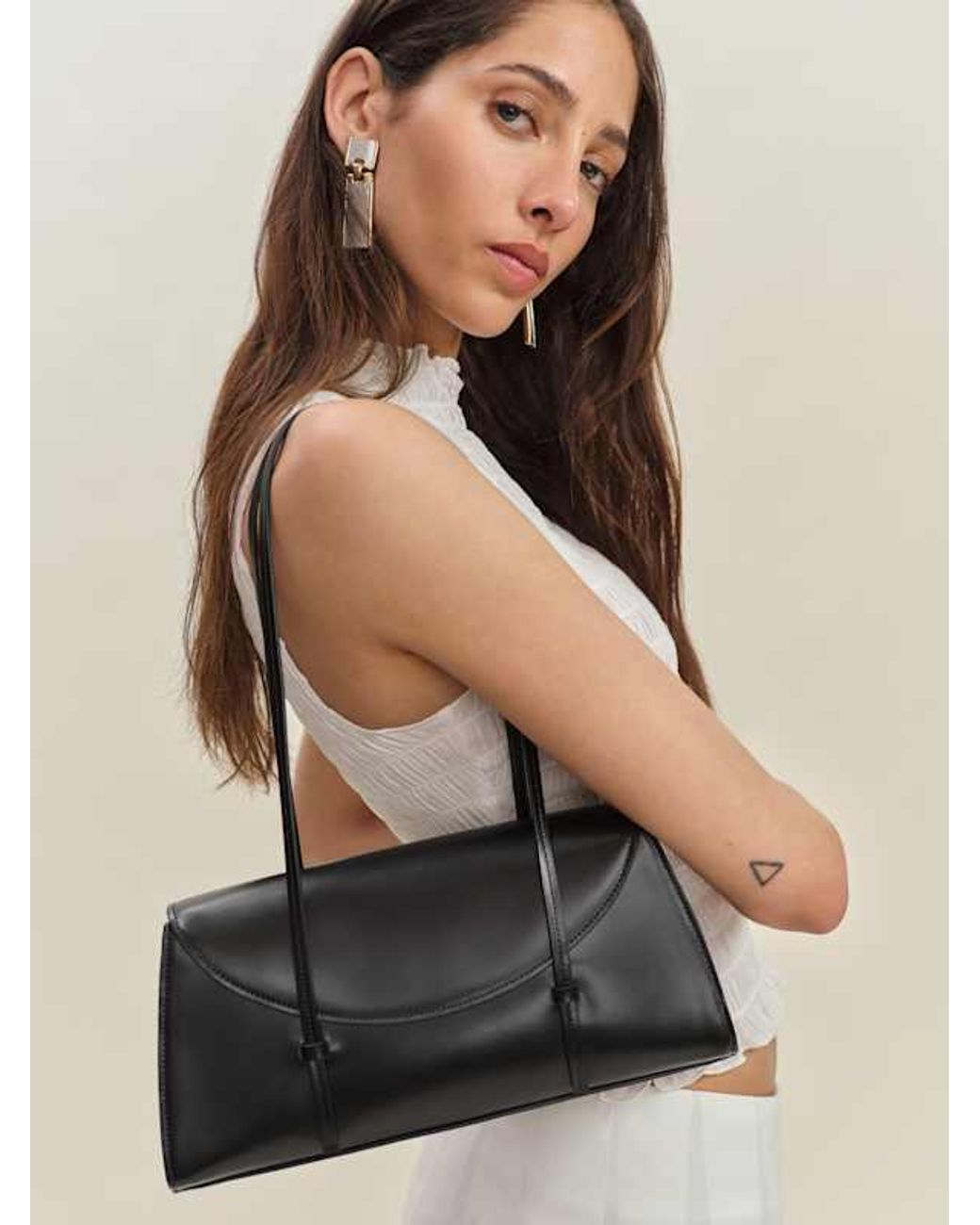 Reformation Elena Shoulder Bag in Natural Lyst