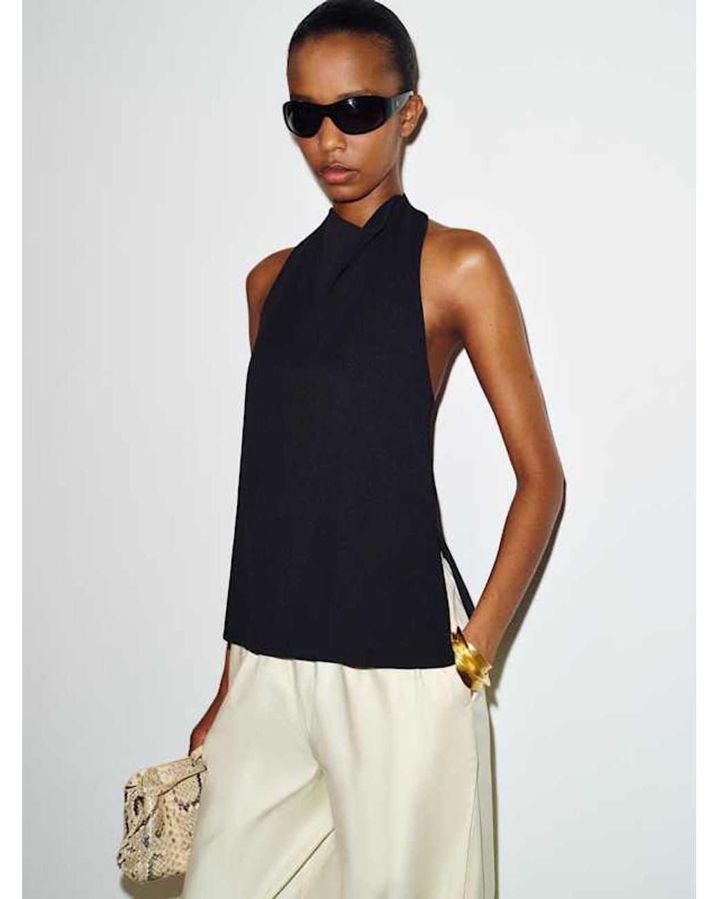 Reformation Black Ember Knit Top