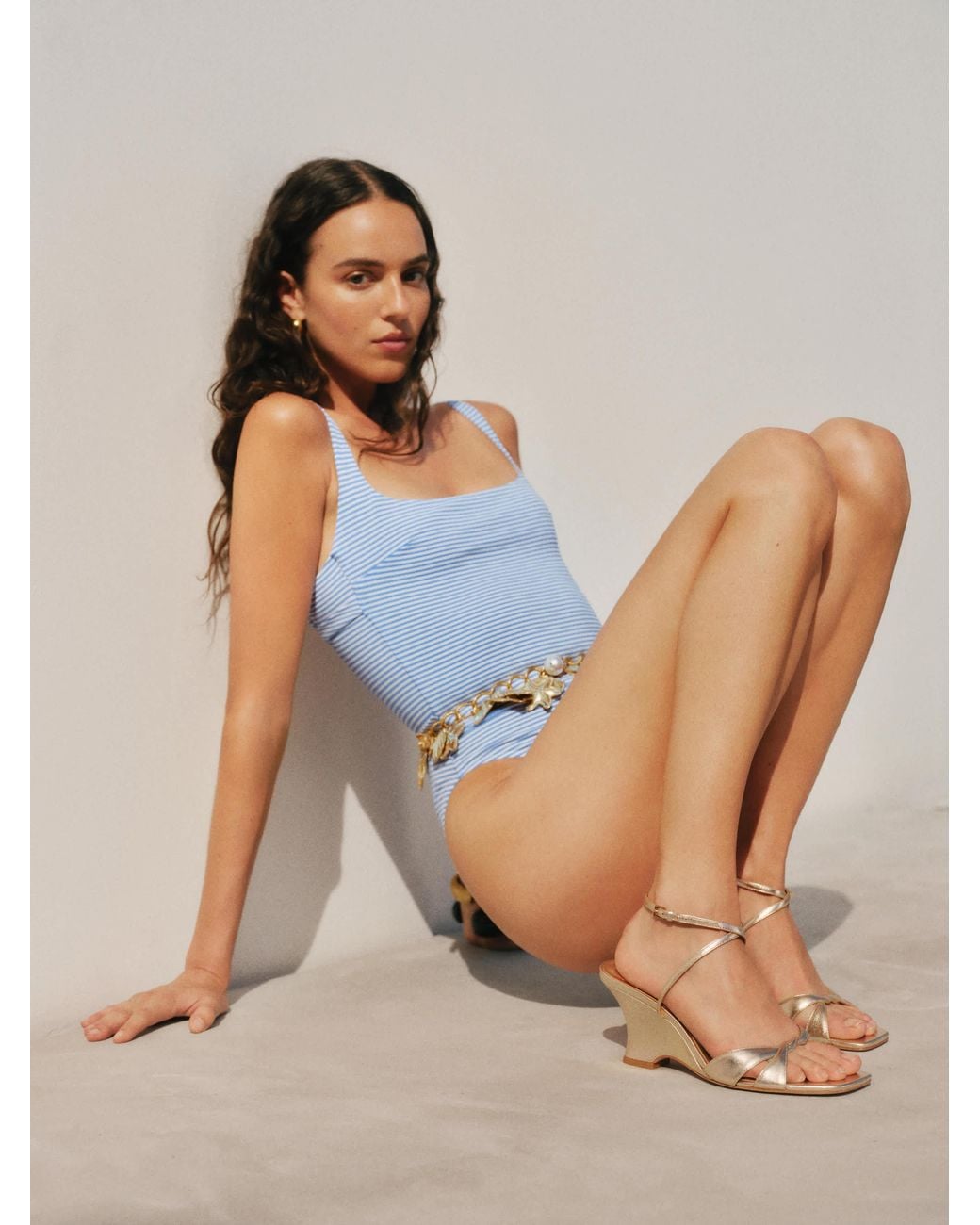Reformation Natural Margo Wedge Sandal