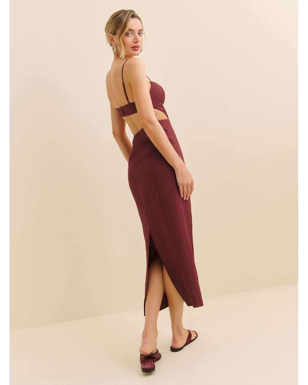 Reformation Asher Linen Dress 8 in Natural | Lyst