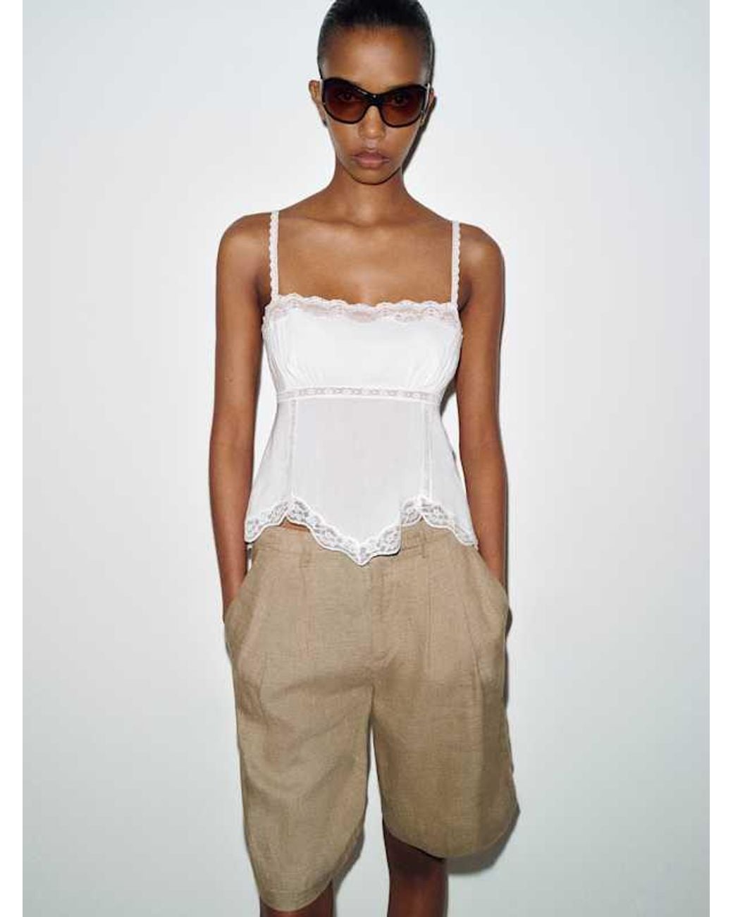 Reformation White Apricot Top Lace