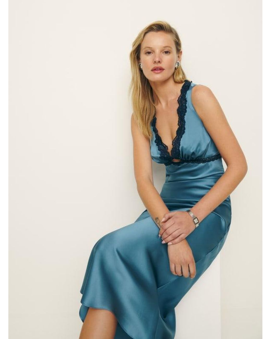 aliceyn silk dress New! Reformation Aliceyn Silk Dress M (8-10)