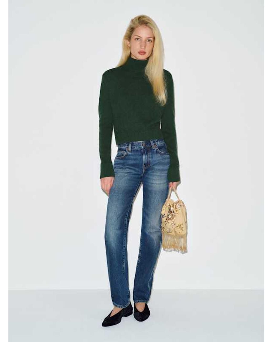 Reformation Aria Cashmere Turtleneck in Green | Lyst