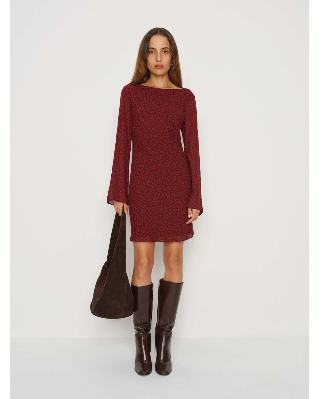 reformation red mini dress Reformation Calix Dress
